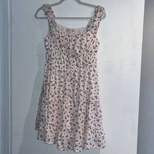 Altar'd State White and Red Floral Mini Dress